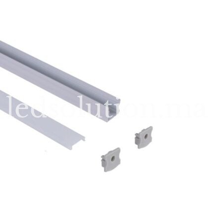 profile led de surface 17x14mm kit complet 1 metre ma