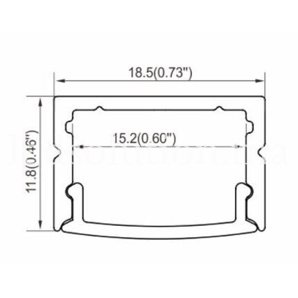profile en aluminium en saillie pour ruban led 18x12mm ledsolution